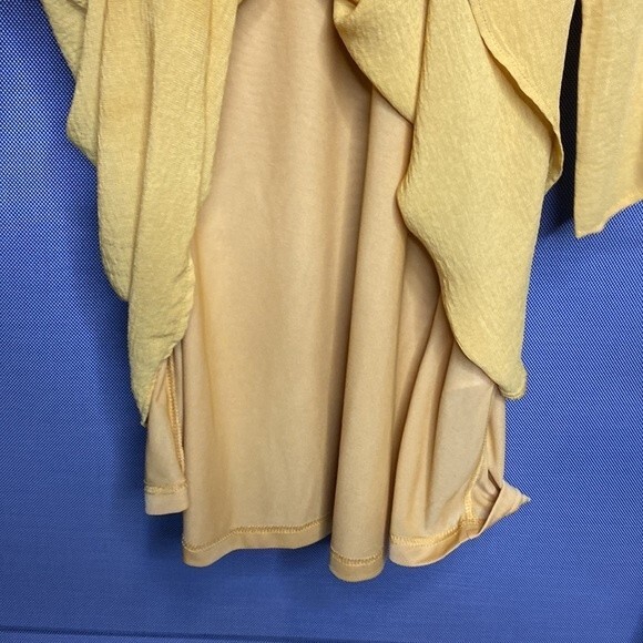 H&M Mustard Sheer Top Quarter Sleeve Tunic Shirt - Picture 6 of 6